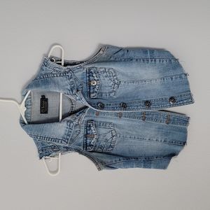 Cropped denim vest size M